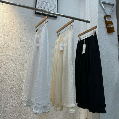 Ladies Embroider Ruffle Border Skirts